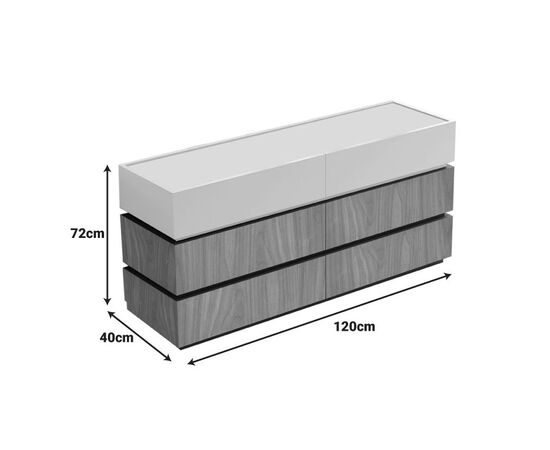 Συρταριέρα Sonlen pakoworld mdf σε καρυδί-μπεζ απόχρωση 120x40x72εκ - ΣΥΡΤΑΡΙΕΡΕΣ - ΤΟΥΑΛΕΤΕΣ στο Milonadakis.gr