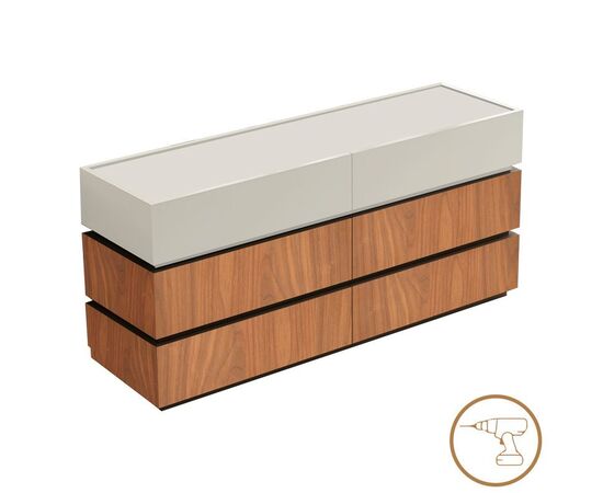 Συρταριέρα Sonlen pakoworld mdf σε καρυδί-μπεζ απόχρωση 120x40x72εκ - ΣΥΡΤΑΡΙΕΡΕΣ - ΤΟΥΑΛΕΤΕΣ στο Milonadakis.gr