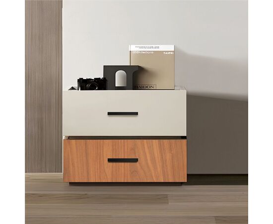 Κομοδίνο Sonlen pakoworld mdf σε καρυδί-μπεζ απόχρωση 60x40x44.5εκ - ΚΟΜΟΔΙΝΑ στο Milonadakis.gr