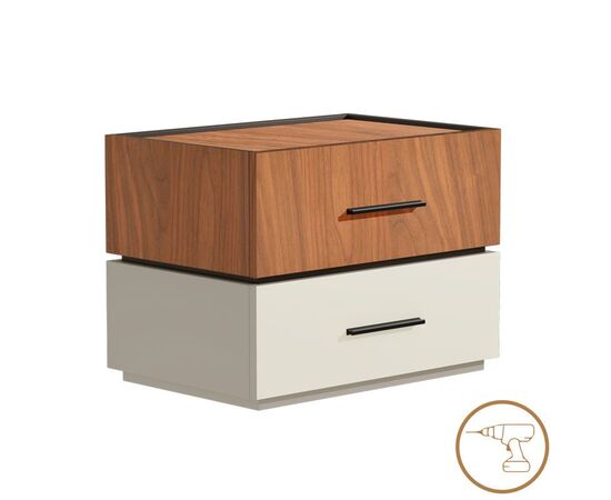 Κομοδίνο Sonlen pakoworld mdf σε καρυδί-μπεζ απόχρωση 60x40x44.5εκ - ΚΟΜΟΔΙΝΑ στο Milonadakis.gr