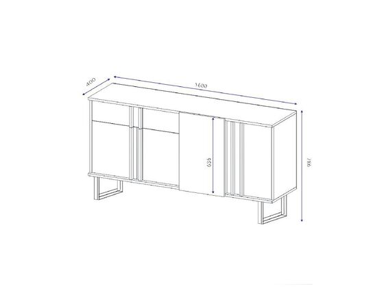 Μπουφές Amanda pakoworld καρυδί-μαύρο 160x40x78.5εκ - ΜΠΟΥΦΕΔΕΣ-ΚΟΝΣΟΛΕΣ στο Milonadakis.gr