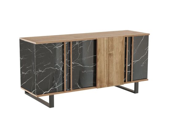 Μπουφές Amanda pakoworld καρυδί-μαύρο 160x40x78.5εκ - ΜΠΟΥΦΕΔΕΣ-ΚΟΝΣΟΛΕΣ στο Milonadakis.gr