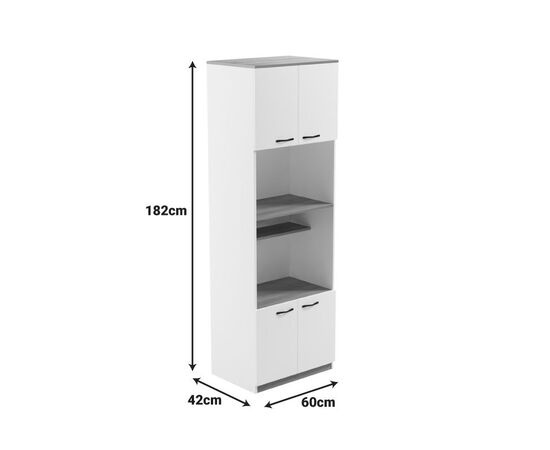 Ντουλάπα κουζίνας Rowan pakoworld σε λευκή-sonoma απόχρωση 60x42x182εκ - ΟΡΓΑΝΩΣΗ ΣΠΙΤΙΟΥ στο Milonadakis.gr