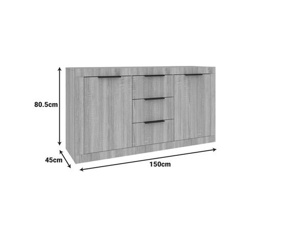 Μπουφές Doha pakoworld σε ανθρακί απόχρωση 150x45x80.5εκ - ΜΠΟΥΦΕΔΕΣ-ΚΟΝΣΟΛΕΣ στο Milonadakis.gr