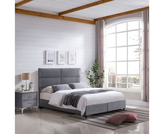 ΚΡΕΒΑΤΙ MILO ΜΕ ΑΠΟΘ.ΧΩΡΟ HM738.10 ΓΚΡΙ ΒΕΛΟΥΔΟ-- ΓΙΑ ΣΤΡΩΜΑ 140x200εκ - ΚΡΕΒΑΤΙΑ στο Milonadakis.gr