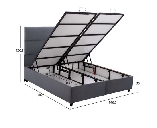 ΚΡΕΒΑΤΙ MILO ΜΕ ΑΠΟΘ.ΧΩΡΟ HM738.10 ΓΚΡΙ ΒΕΛΟΥΔΟ-- ΓΙΑ ΣΤΡΩΜΑ 140x200εκ - ΚΡΕΒΑΤΙΑ στο Milonadakis.gr