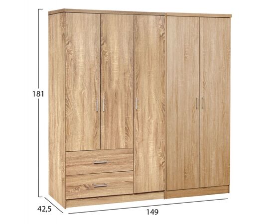 ΝΤΟΥΛΑΠΑ 5ΦΥΛΛΗ CAESAR HM21234.02 ΜΕΛΑΜΙΝΗ ΧΡΩΜΑ SONAMA 150x42.5x181Υεκ - ΝΤΟΥΛΑΠΕΣ στο Milonadakis.gr