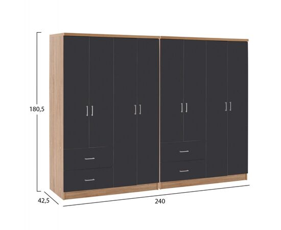 ΝΤΟΥΛΑΠΑ 8ΦΥΛΛΗ BRIANA HM21237.01 ΜΕΛΑΜΙΝΗ SONAMA & ΣΚΟΥΡΟ ΓΚΡΙ 241x42,5Χ180,5Υεκ. - ΝΤΟΥΛΑΠΕΣ στο Milonadakis.gr