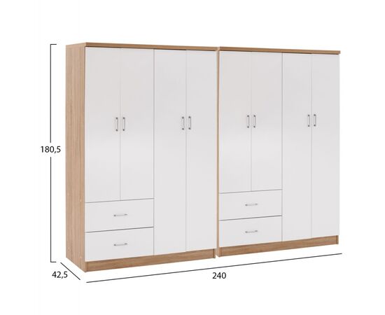 ΝΤΟΥΛΑΠΑ 8ΦΥΛΛΗ BRIANA HM21237.02 ΜΕΛΑΜΙΝΗ SONAMA & ΛΕΥΚΟ 241x42,5Χ180,5Υεκ. - ΝΤΟΥΛΑΠΕΣ στο Milonadakis.gr