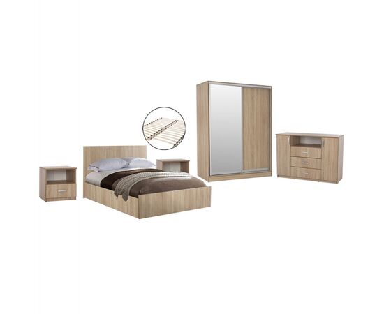 ΣΕΤ ΚΡΕΒΑΤΟΚΑΜΑΡΑΣ 6ΤΜΧ ADLER HM11759 ΜΕΛΑΜΙΝΗ SONAMA OAK-ΓΙΑ ΣΤΡΩΜΑ 160x200εκ - ΣΕΤ ΚΡΕΒΑΤΟΚΑΜΑΡΑΣ στο Milonadakis.gr