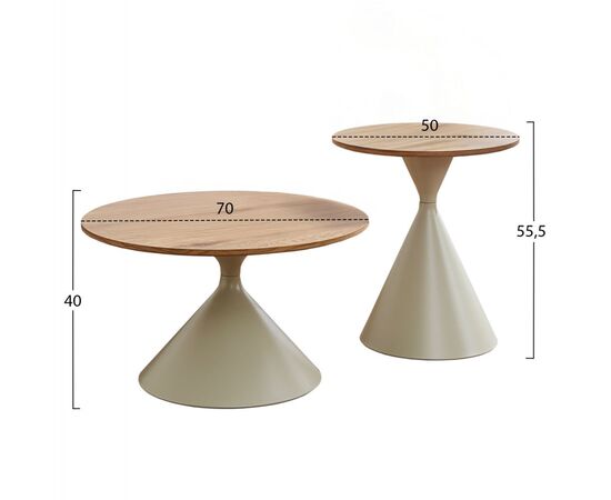 ΤΡΑΠΕΖΙΑ ΣΑΛΟΝΙΟΥ JENNEL(X) HM18308.04 ΜΕΤΑΛΛΟ ΣΑΜΠΑΝΙ--MDF ΣΕ ΦΥΣΙΚΟ Φ50εκ & Φ70εκ - ΤΡΑΠΕΖΙΑ ΚΟΥΖΙΝΑΣ στο Milonadakis.gr