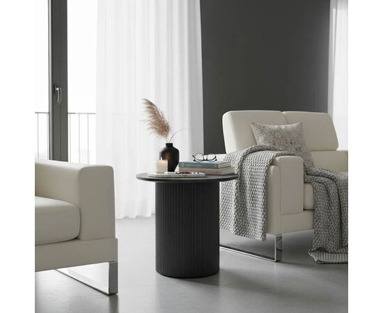 Βοηθητικό τραπέζι Dovel pakoworld mdf σε μαύρη απόχρωση Φ50x45εκ - ΤΡΑΠΕΖΙΑ ΚΟΥΖΙΝΑΣ στο Milonadakis.gr
