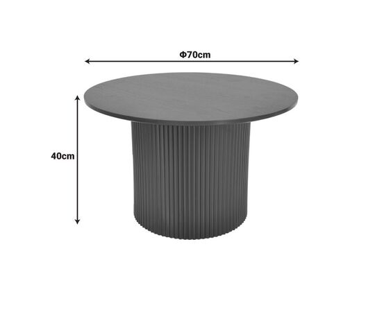 Τραπέζι σαλονιού Dovel pakoworld mdf σε μαύρη απόχρωση Φ70x40εκ - ΤΡΑΠΕΖΙΑ ΚΟΥΖΙΝΑΣ στο Milonadakis.gr