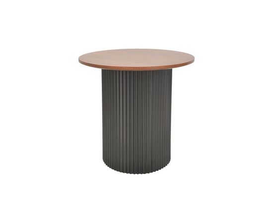 Βοηθητικό τραπέζι Dovel pakoworld mdf σε καρυδί-μαύρη απόχρωση Φ50x45εκ - ΤΡΑΠΕΖΙΑ ΚΟΥΖΙΝΑΣ στο Milonadakis.gr