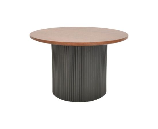 Τραπέζι σαλονιού Dovel pakoworld mdf σε καρυδί-μαυρη απόχρωση Φ70x40εκ - ΤΡΑΠΕΖΙΑ ΚΟΥΖΙΝΑΣ στο Milonadakis.gr