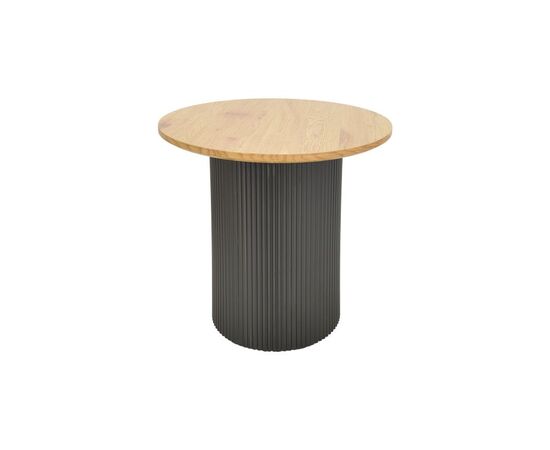 Βοηθητικό τραπέζι Dovel pakoworld mdf σε sonoma -μαύρη απόχρωση Φ50x45εκ - ΤΡΑΠΕΖΙΑ ΚΟΥΖΙΝΑΣ στο Milonadakis.gr