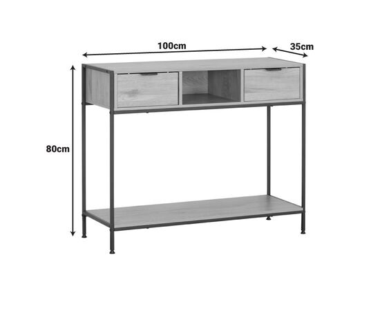 Κονσόλα Regando pakoworld σε oak απόχρωση με μαύρο μέταλλο 100x35x80εκ - ΣΥΡΤΑΡΙΕΡΕΣ - ΤΟΥΑΛΕΤΕΣ στο Milonadakis.gr
