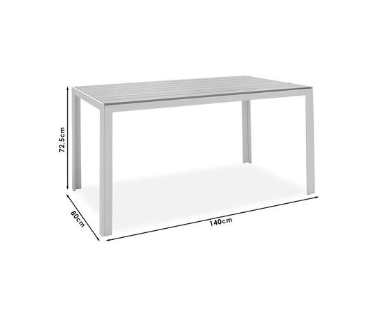Τραπέζι Nares pakoworld αλουμίνιο ανθρακί-plywood γκρι 140x80x72.5εκ - ΤΡΑΠΕΖΙΑ ΕΞ. ΧΩΡΟΥ στο Milonadakis.gr