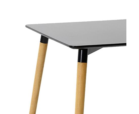 Τραπέζι Natali pakoworld MDF μαύρο-πόδια φυσικό 80x80x76εκ - ΤΡΑΠΕΖΙΑ ΚΟΥΖΙΝΑΣ στο Milonadakis.gr