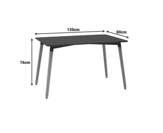 Τραπέζι Natali pakoworld MDF μαύρο-πόδια φυσικό 120x80x76εκ - ΤΡΑΠΕΖΙΑ ΚΟΥΖΙΝΑΣ στο Milonadakis.gr