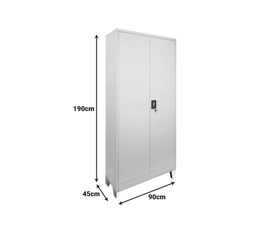 Ντουλάπα Zogi pakoworld μέταλλο με χώρισμα σε απόχρωση ανοιχτό γκρι 90x45x190εκ - ΟΡΓΑΝΩΣΗ ΣΠΙΤΙΟΥ στο Milonadakis.gr