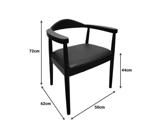 Πολυθρόνα Joube pakoworld rubberwood σε μαύρη απόχρωση με μαύρο pu μαξιλάρι 50x62x72εκ - ΚΑΡΕΚΛΕΣ - ΠΟΛΥΘΡΟΝΕΣ στο Milonadakis.gr