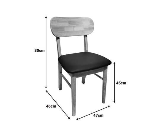 Καρέκλα Bedona pakoworld rubberwood σε φυσική απόχρωση με μαύρο pu μαξιλάρι 47x46x80εκ - ΚΑΡΕΚΛΕΣ - ΠΟΛΥΘΡΟΝΕΣ ΕΣ. στο Milonadakis.gr