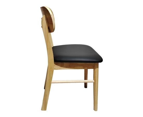 Καρέκλα Bedona pakoworld rubberwood σε φυσική απόχρωση με μαύρο pu μαξιλάρι 47x46x80εκ - ΚΑΡΕΚΛΕΣ - ΠΟΛΥΘΡΟΝΕΣ ΕΣ. στο Milonadakis.gr