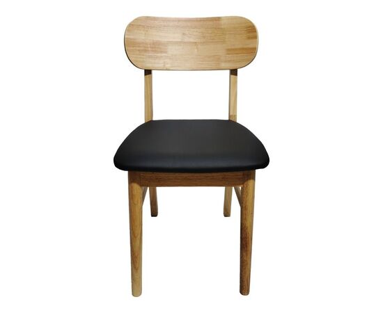Καρέκλα Bedona pakoworld rubberwood σε φυσική απόχρωση με μαύρο pu μαξιλάρι 47x46x80εκ - ΚΑΡΕΚΛΕΣ - ΠΟΛΥΘΡΟΝΕΣ ΕΣ. στο Milonadakis.gr