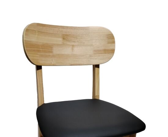 Καρέκλα Bedona pakoworld rubberwood σε φυσική απόχρωση με μαύρο pu μαξιλάρι 47x46x80εκ - ΚΑΡΕΚΛΕΣ - ΠΟΛΥΘΡΟΝΕΣ ΕΣ. στο Milonadakis.gr