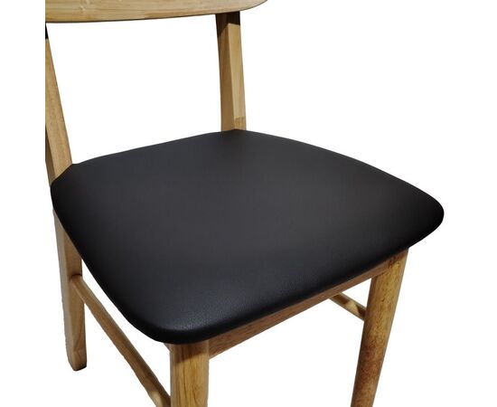 Καρέκλα Bedona pakoworld rubberwood σε φυσική απόχρωση με μαύρο pu μαξιλάρι 47x46x80εκ - ΚΑΡΕΚΛΕΣ - ΠΟΛΥΘΡΟΝΕΣ ΕΣ. στο Milonadakis.gr