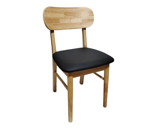 Καρέκλα Bedona pakoworld rubberwood σε φυσική απόχρωση με μαύρο pu μαξιλάρι 47x46x80εκ - ΚΑΡΕΚΛΕΣ - ΠΟΛΥΘΡΟΝΕΣ ΕΣ. στο Milonadakis.gr