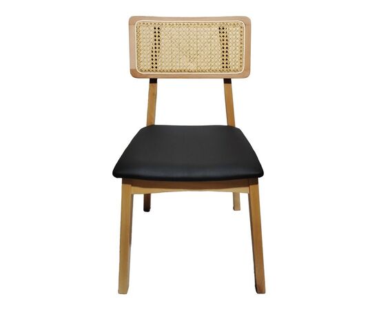 Καρέκλα Renna pakoworld ξύλο οξιάς σε φυσική απόχρωση με μαύρο pu μαξιλάρι 48x52x79εκ - ΚΑΡΕΚΛΕΣ - ΠΟΛΥΘΡΟΝΕΣ ΕΣ. στο Milonadakis.gr