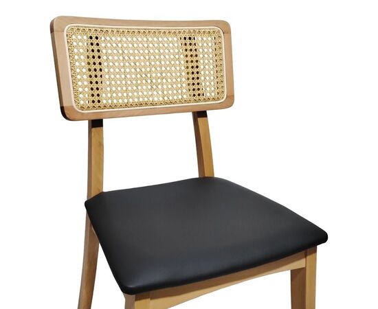 Καρέκλα Renna pakoworld ξύλο οξιάς σε φυσική απόχρωση με μαύρο pu μαξιλάρι 48x52x79εκ - ΚΑΡΕΚΛΕΣ - ΠΟΛΥΘΡΟΝΕΣ ΕΣ. στο Milonadakis.gr