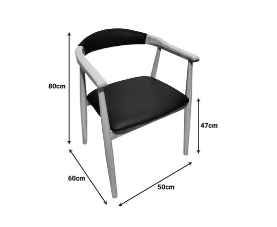 Πολυθρόνα Sandi pakoworld rubberwood σε φυσική απόχρωση με μαύρο pu μαξιλάρι 50x60x80εκ - ΚΑΡΕΚΛΕΣ - ΠΟΛΥΘΡΟΝΕΣ στο Milonadakis.gr