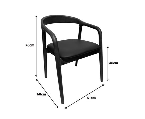 Πολυθρόνα Hogie pakoworld rubberwood σε καφέ απόχρωση με μαύρο pu μαξιλάρι 61x60x76εκ - ΚΑΡΕΚΛΕΣ - ΠΟΛΥΘΡΟΝΕΣ στο Milonadakis.gr