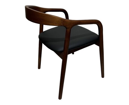 Πολυθρόνα Hogie pakoworld rubberwood σε καφέ απόχρωση με μαύρο pu μαξιλάρι 61x60x76εκ - ΚΑΡΕΚΛΕΣ - ΠΟΛΥΘΡΟΝΕΣ στο Milonadakis.gr