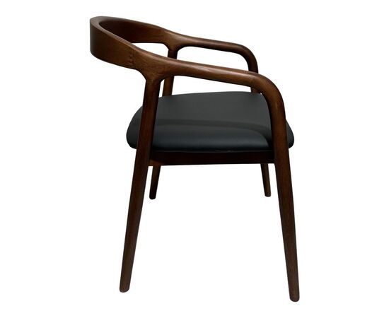 Πολυθρόνα Hogie pakoworld rubberwood σε καφέ απόχρωση με μαύρο pu μαξιλάρι 61x60x76εκ - ΚΑΡΕΚΛΕΣ - ΠΟΛΥΘΡΟΝΕΣ στο Milonadakis.gr