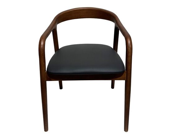 Πολυθρόνα Hogie pakoworld rubberwood σε καφέ απόχρωση με μαύρο pu μαξιλάρι 61x60x76εκ - ΚΑΡΕΚΛΕΣ - ΠΟΛΥΘΡΟΝΕΣ στο Milonadakis.gr