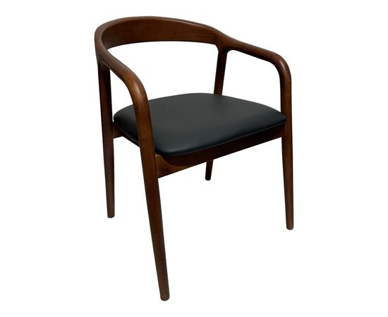 Πολυθρόνα Hogie pakoworld rubberwood σε καφέ απόχρωση με μαύρο pu μαξιλάρι 61x60x76εκ - ΚΑΡΕΚΛΕΣ - ΠΟΛΥΘΡΟΝΕΣ στο Milonadakis.gr