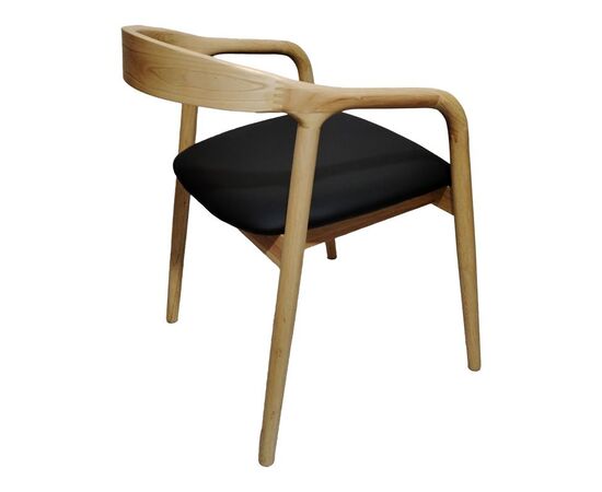 Πολυθρόνα Hogie pakoworld rubberwood σε φυσική απόχρωση με μαύρο pu μαξιλάρι 61x60x76εκ - ΚΑΡΕΚΛΕΣ - ΠΟΛΥΘΡΟΝΕΣ στο Milonadakis.gr