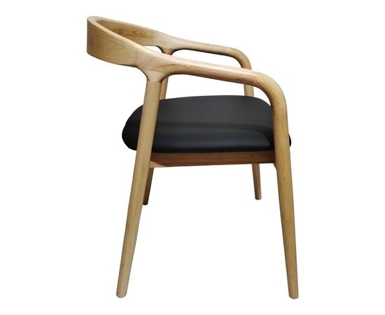 Πολυθρόνα Hogie pakoworld rubberwood σε φυσική απόχρωση με μαύρο pu μαξιλάρι 61x60x76εκ - ΚΑΡΕΚΛΕΣ - ΠΟΛΥΘΡΟΝΕΣ στο Milonadakis.gr