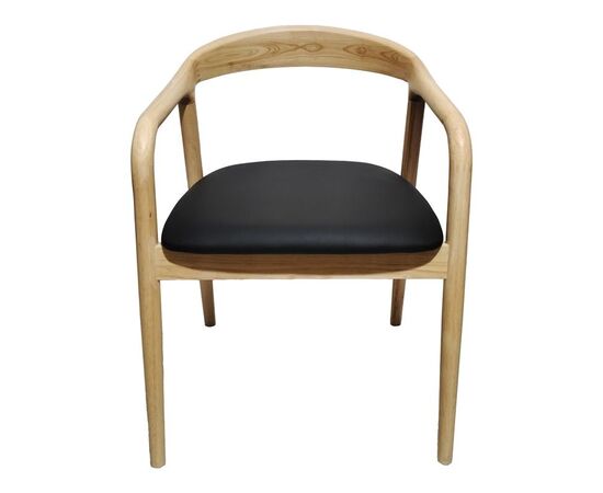 Πολυθρόνα Hogie pakoworld rubberwood σε φυσική απόχρωση με μαύρο pu μαξιλάρι 61x60x76εκ - ΚΑΡΕΚΛΕΣ - ΠΟΛΥΘΡΟΝΕΣ στο Milonadakis.gr