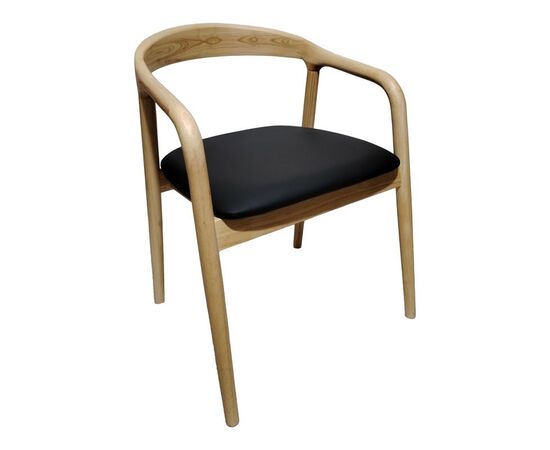Πολυθρόνα Hogie pakoworld rubberwood σε φυσική απόχρωση με μαύρο pu μαξιλάρι 61x60x76εκ - ΚΑΡΕΚΛΕΣ - ΠΟΛΥΘΡΟΝΕΣ στο Milonadakis.gr