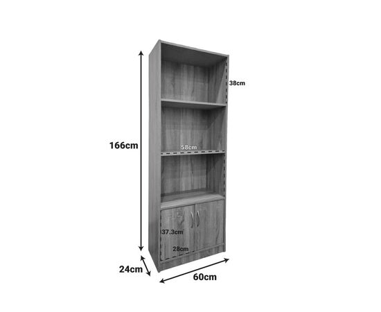 Βιβλιοθήκη Tekaro pakoworld σε sonoma απόχρωση 60x29x166εκ - ΒΙΒΛΙΟΘΗΚΕΣ στο Milonadakis.gr
