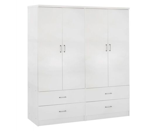 ΝΤΟΥΛΑΠΑ 4ΦΥΛΛΗ REINA ME 4 ΣΥΡΤΑΡΙΑ HM21258 ΜΕΛΑΜΙΝΗ ΣΕ ΛΕΥΚΟ 160x42,5x180,5Υεκ - ΝΤΟΥΛΑΠΕΣ στο Milonadakis.gr
