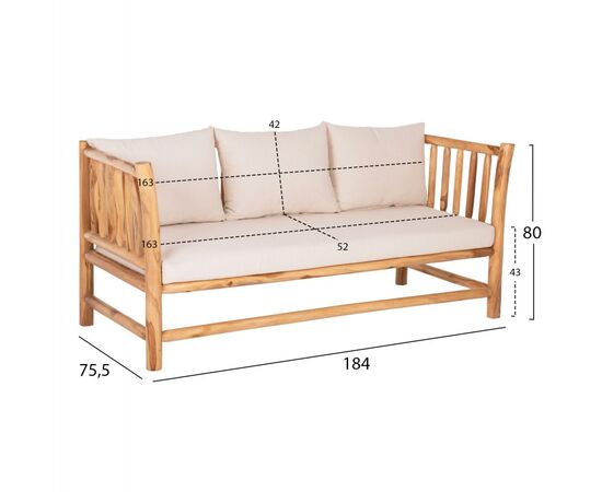 ΣΕΤ ΣΑΛΟΝΙ 4ΤΜΧ EDDARD HM9340.25 ΑΠΟ ΜΑΣΙΦ ΞΥΛΟ TEAK  ΦΥΣΙΚΟ - ΛΕΥΚΟ - ΣΕΤ ΣΑΛΟΝΙΑ στο Milonadakis.gr