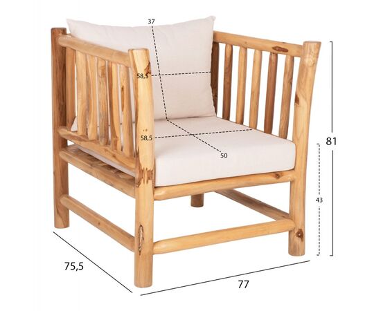 ΣΕΤ ΣΑΛΟΝΙ 4ΤΜΧ EDDARD HM9340.25 ΑΠΟ ΜΑΣΙΦ ΞΥΛΟ TEAK  ΦΥΣΙΚΟ - ΛΕΥΚΟ - ΣΕΤ ΣΑΛΟΝΙΑ στο Milonadakis.gr