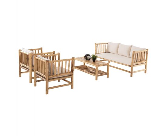 ΣΕΤ ΣΑΛΟΝΙ 4ΤΜΧ EDDARD HM9340.25 ΑΠΟ ΜΑΣΙΦ ΞΥΛΟ TEAK  ΦΥΣΙΚΟ - ΛΕΥΚΟ - ΣΕΤ ΣΑΛΟΝΙΑ στο Milonadakis.gr