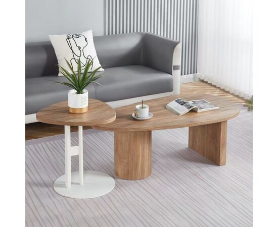 ΤΡΑΠΕΖΙ ΣΑΛΟΝΙΟΥ ΟΒΑΛ ALPER HM18327 MDF ΣΕ SONAMA ΧΡΩΜΑ 110x60x40Υεκ - ΤΡΑΠΕΖΙΑ ΚΟΥΖΙΝΑΣ στο Milonadakis.gr